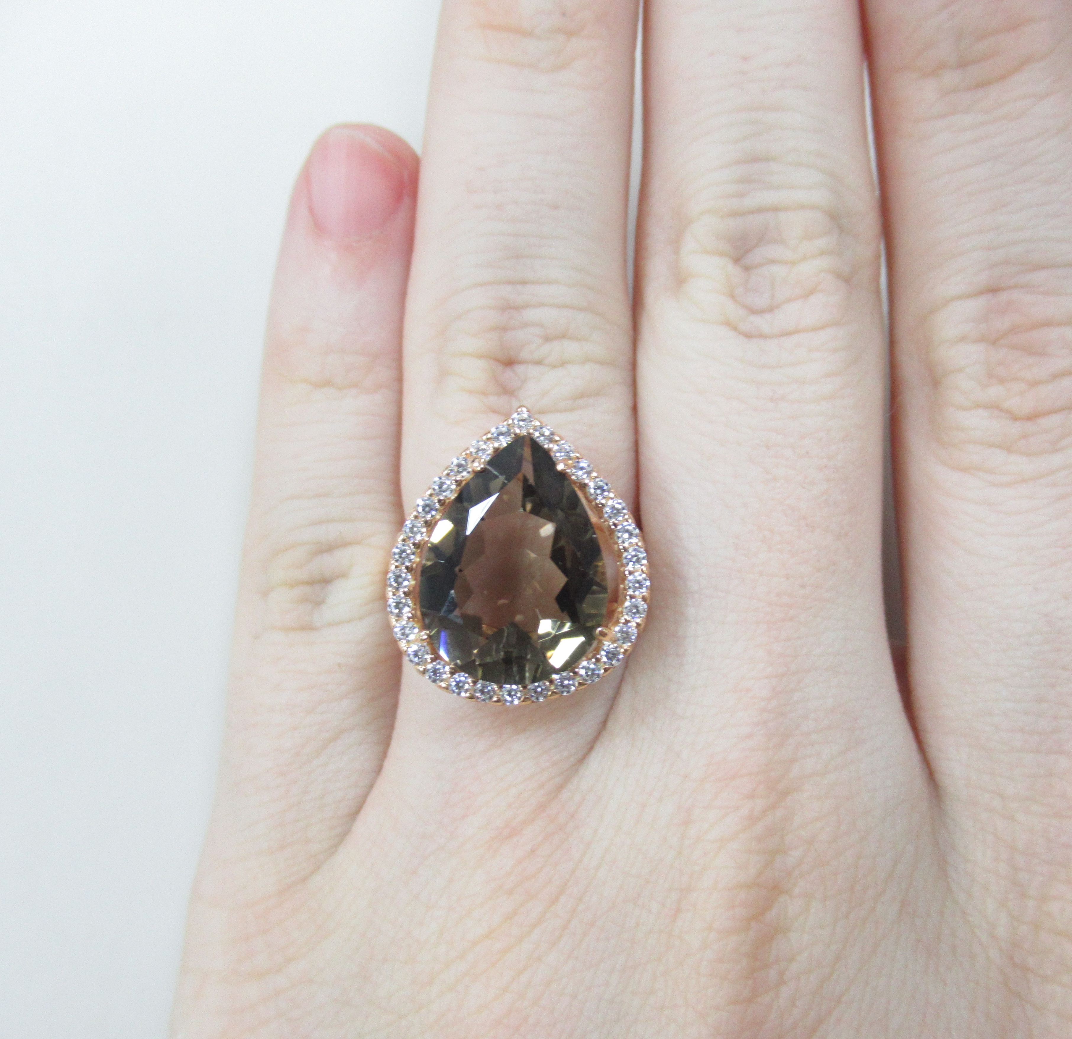 Серебряное кольцо с раухцитрином